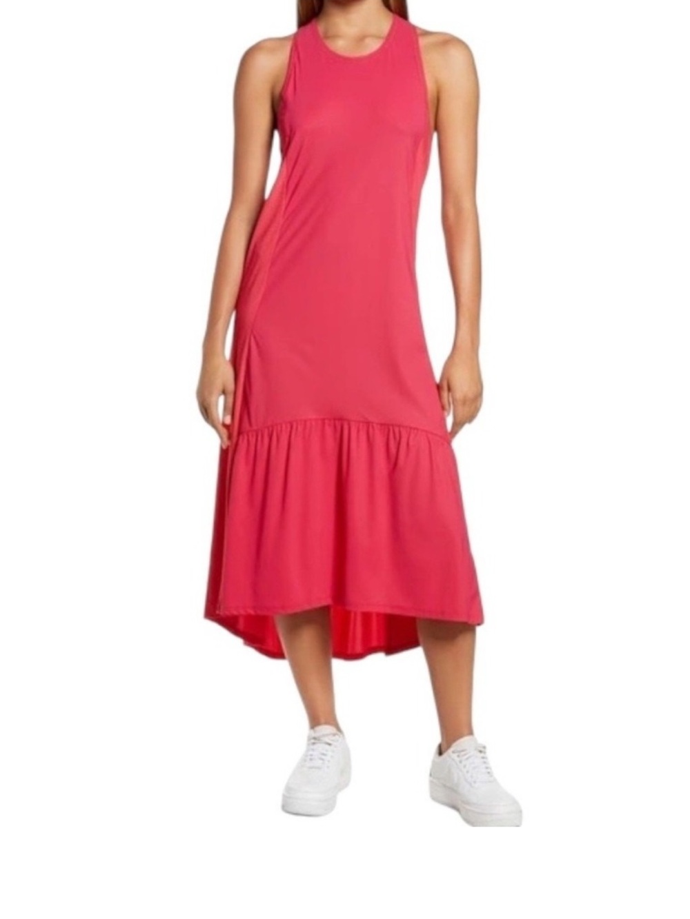 Sweaty Betty Pink Explorer Ace Rank Midi Sleeveless Dress Sz Medium Sporty Chic